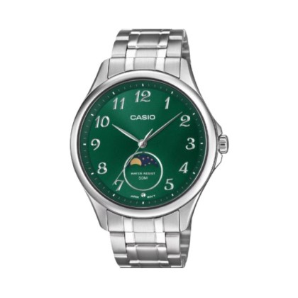 CASIO GENERAL MTP-M110D-3AVDF Green Dial Stainless Steel Men Analog Watch